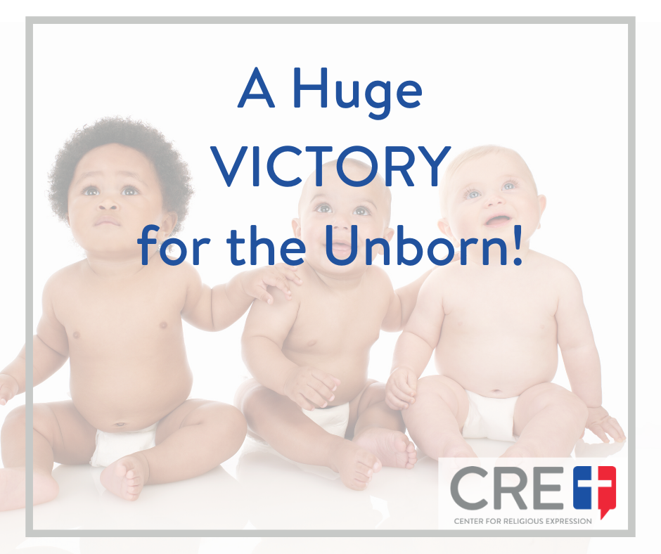 A Victory for the unborn! Tennessee passed a bill into law protecting unborn babies from abortion from the moment their heart beats – as early as six weeks. www.crelaw.org